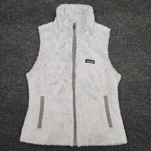 Patagonia Women's Large Gray Los Gatos Vest Fleece Deep Pile Full Zip Polyester
